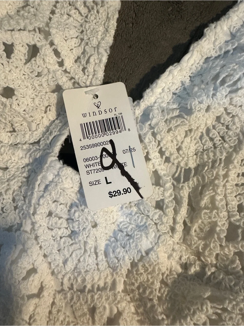 NWT Windsor Womens White Crochet Halter Crop Top Large - Picture 4 of 10